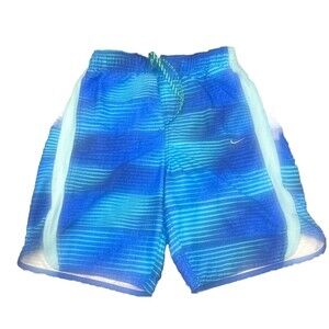 Nike Swoosh Mens Swim Trunks Board Shorts BLUE Mesh Lined Size Small